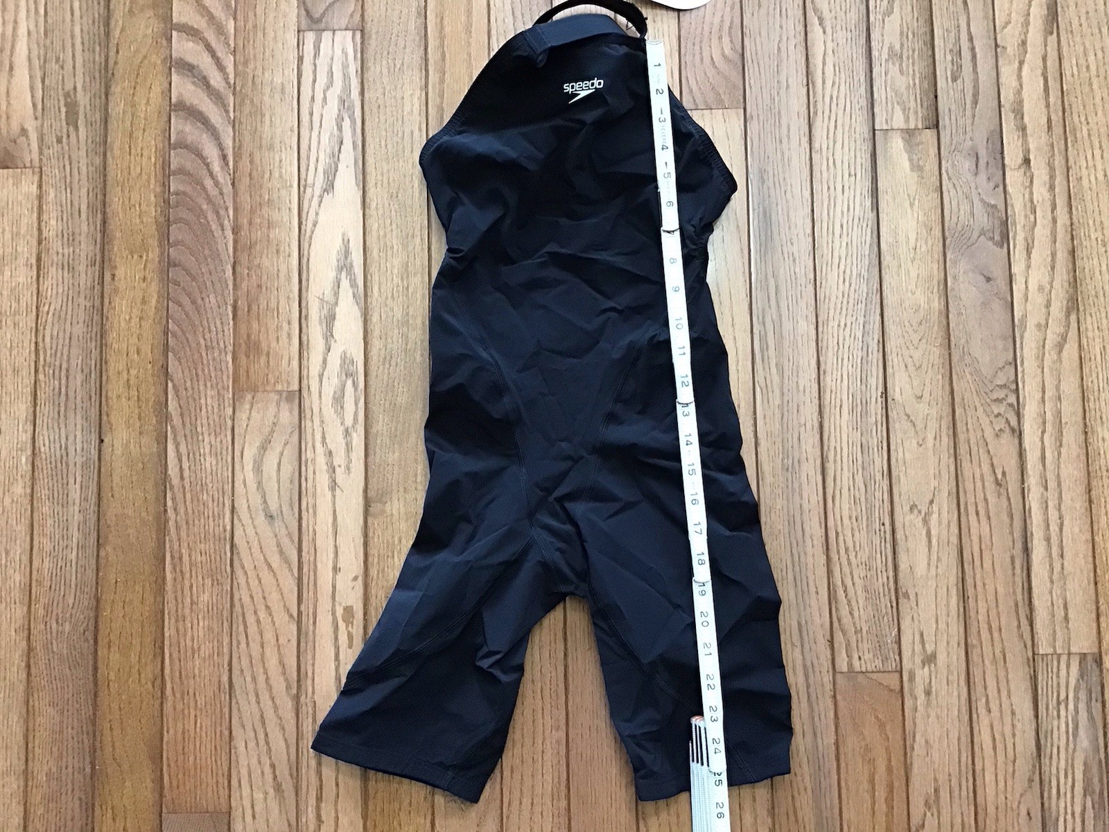 New Speedo Size 24 LZR Racer Pro 2.0 Open Back Kneeskin Swimsuit Black (C27-18)