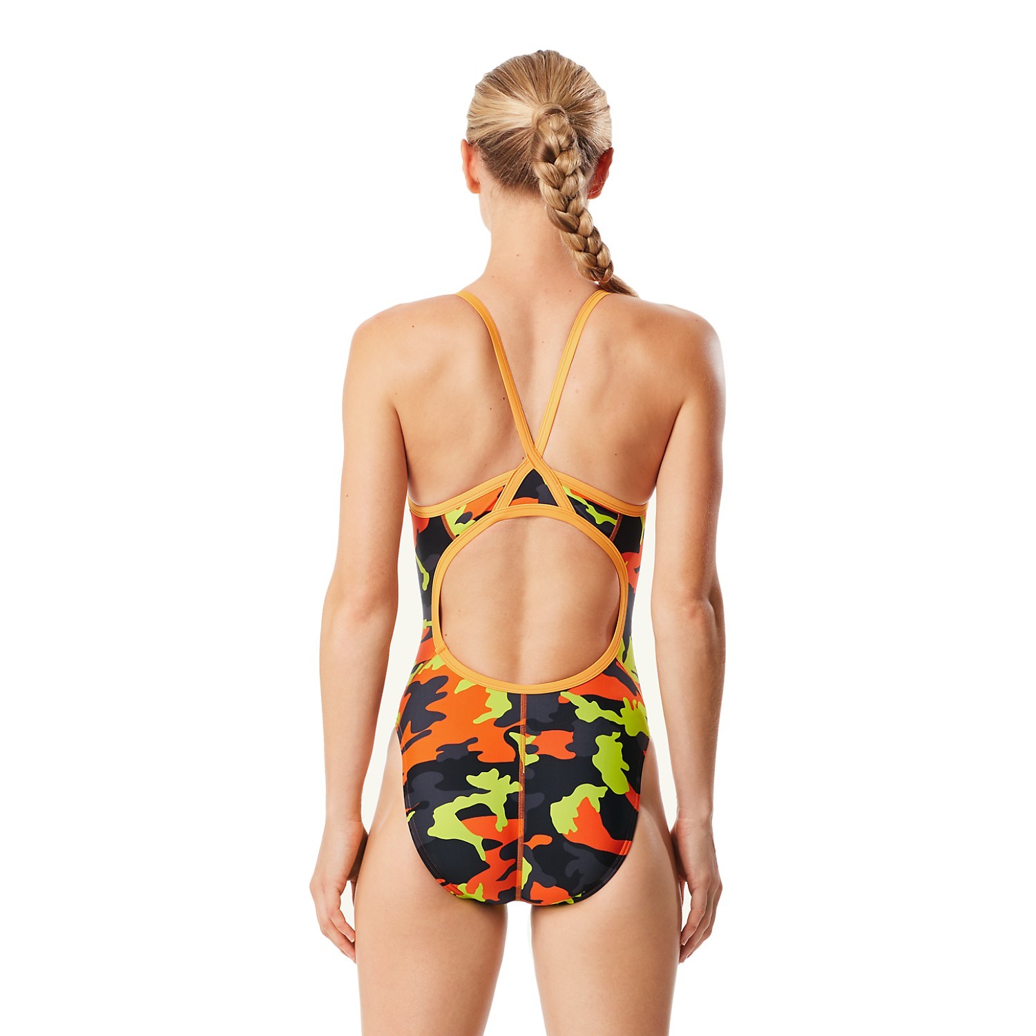 SPEEDO Women’s Girl’s Camo Squad Flyback One Piece Competition Swimsuit