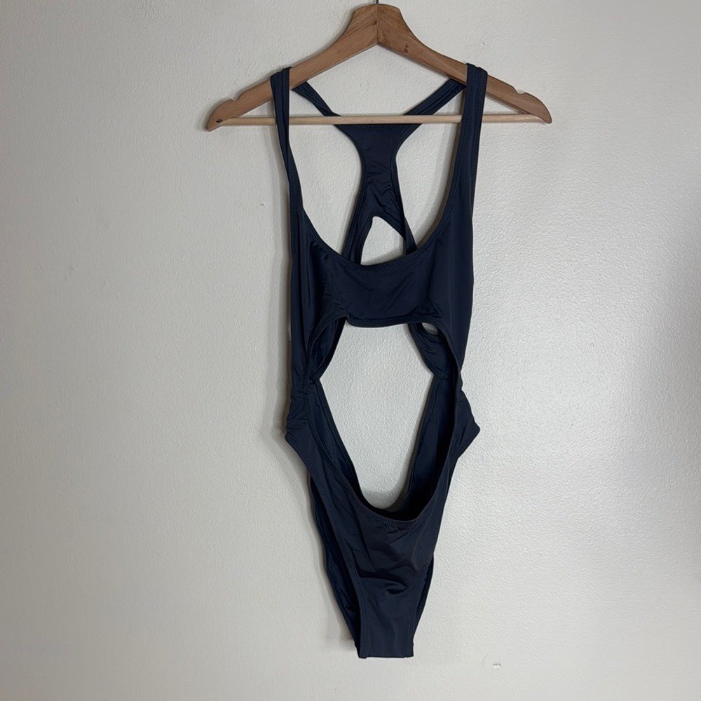 Skims swim cutout monokini in color gunmetal size XL swimsuit beach boat