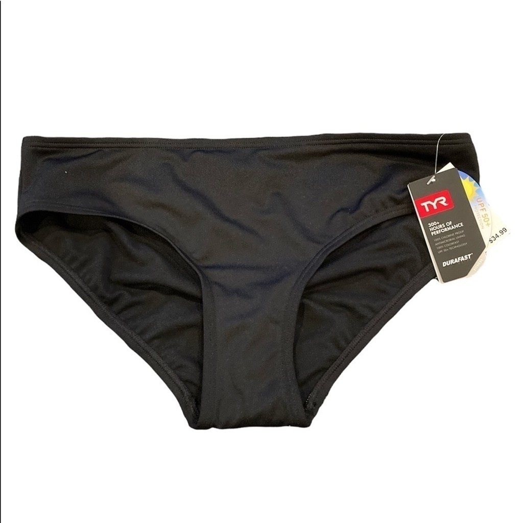 TYR Midrise swim bottom bikini black size 16 sw17