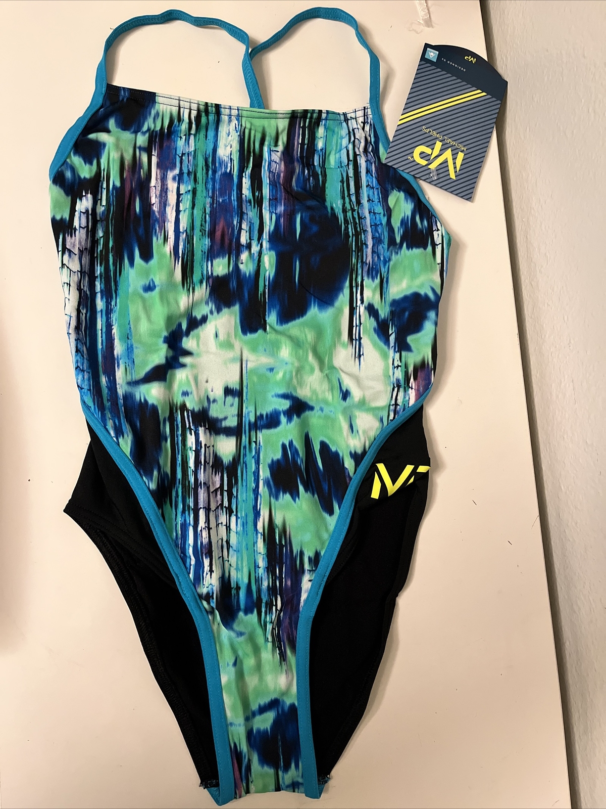 Size 24 Michael Phelps Racing Swim Suit Aqua Infinity Tech! Women Freeze READ!