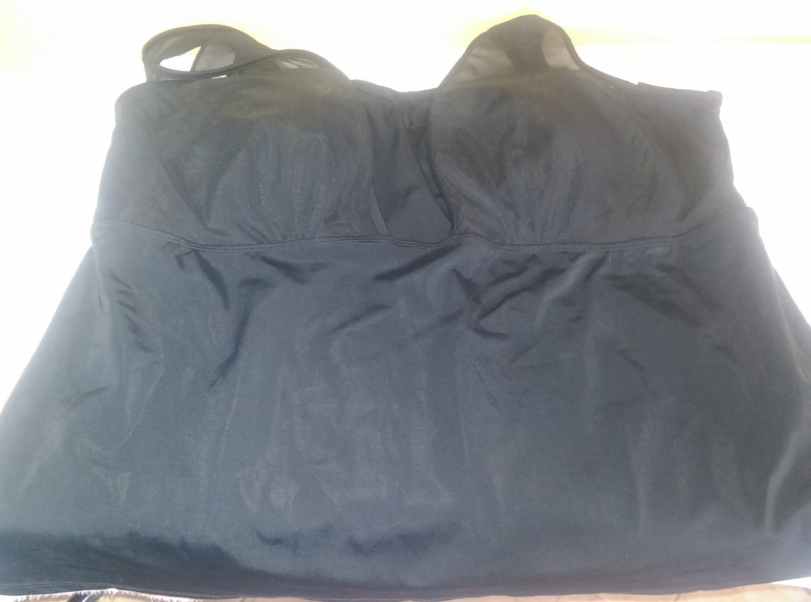ROMAN’S SWIM BLACK HALTER TANKINI COVERED W/MESH FULL FIGURED WOMAN 26W