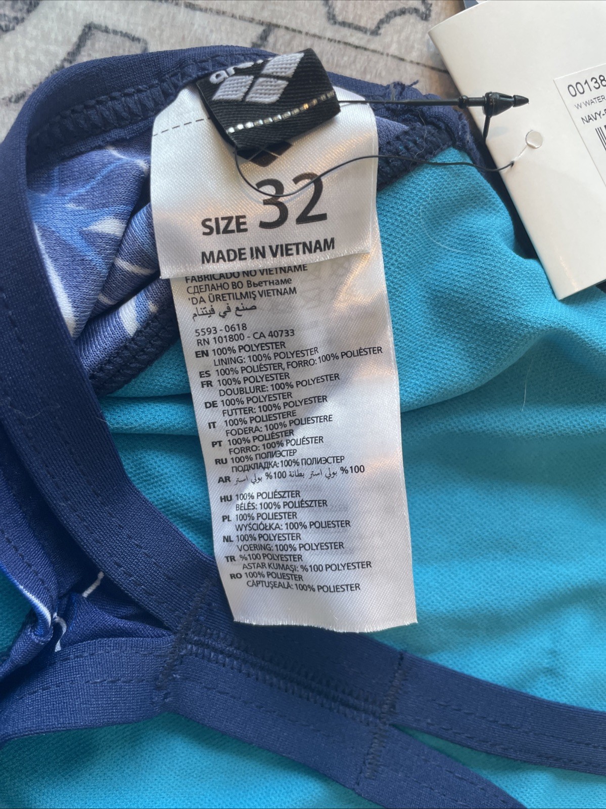 NWT Arena Water Light Drop Back Swimsuit Women’s 32 Navy Royal Blue
