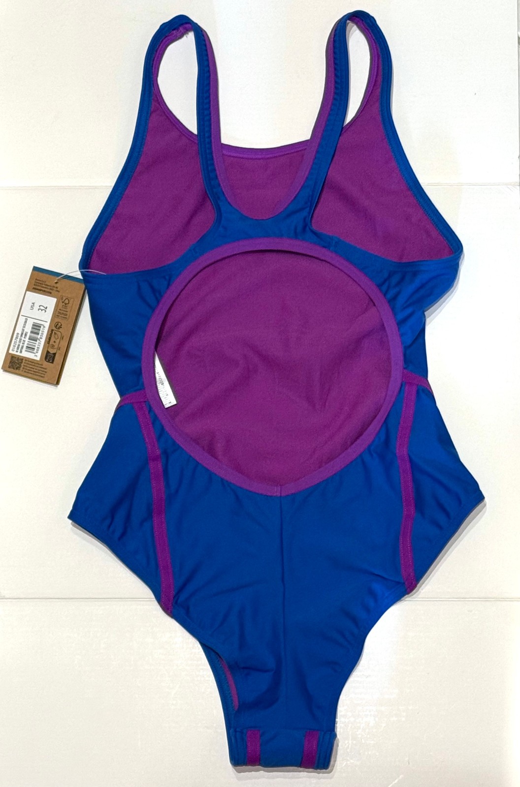 US 32 Arena Women’s Performance Hyperflow Solid Tech Back Swimsuit Imperial Blue