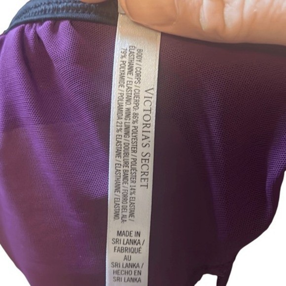 Victoria’s Secret Sport Purple Triangle Bikini Top M M Racerback Sporty