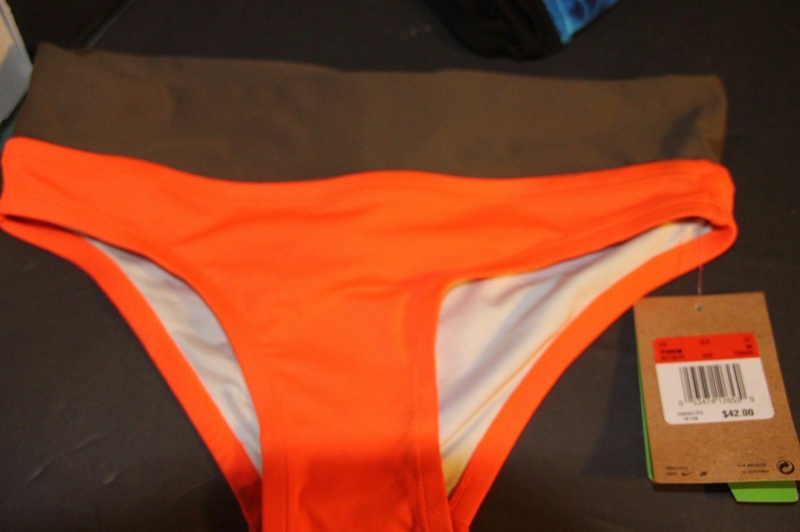 NWT Nike Women’s Swim Suit Bottoms Orange Brown Sz XS Swimming
