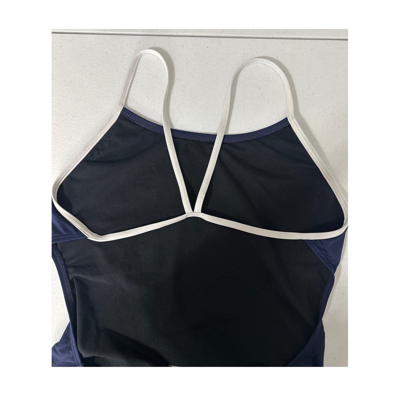 TYR Womens Navy Blue Honeycomb Performance One Piece Swimsuit Size 40 Training