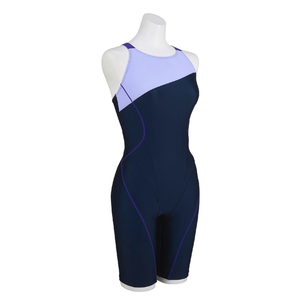 Mizuno Women’s Stroke ONE Swim Fitness All-in-One Suit N2JGC33185 Navy/Lavender