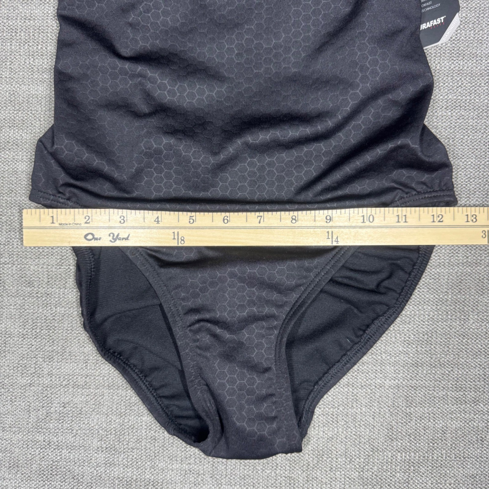TYR Hexa Diamondfit Swimsuit Black Gold Durafast Elite Size 34 NWT