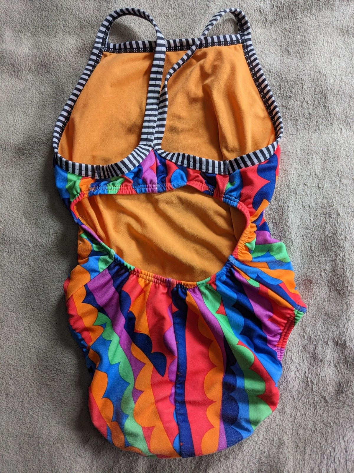 DOLFIN – UGLIES One Piece Swimsuit Womens Size 30 Orange Green Purple Red
