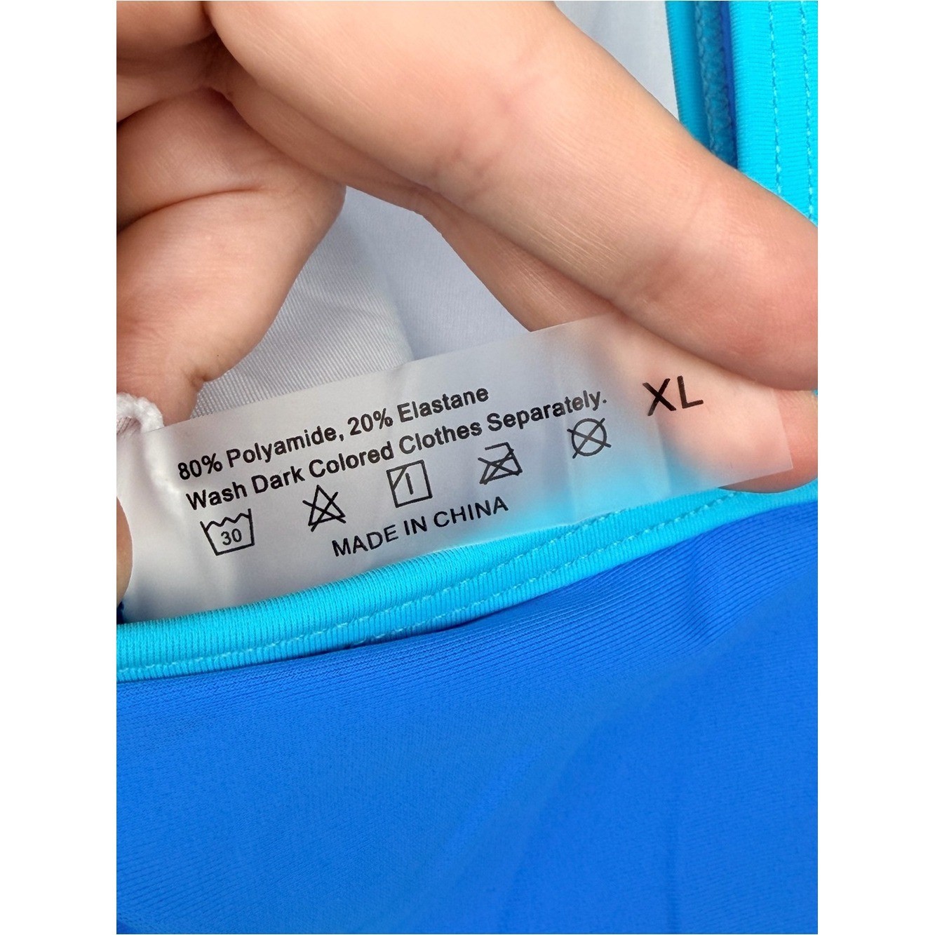Edelqual One Piece Swimsuit Blue Aqua Trim Tummy Control XL Adjustable