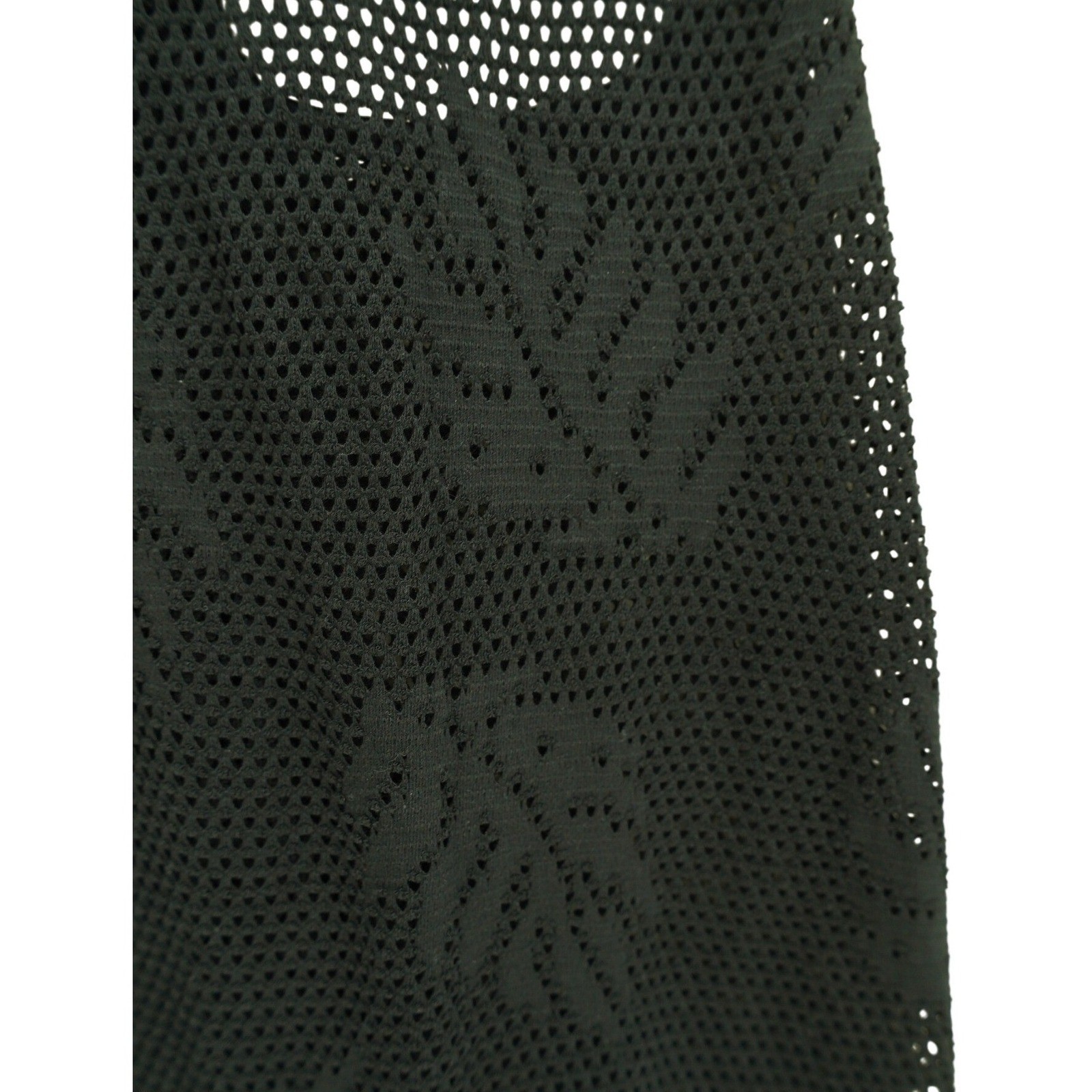 Black Leaf Mesh Racerback Swim Cover S Sleeveless White Stag