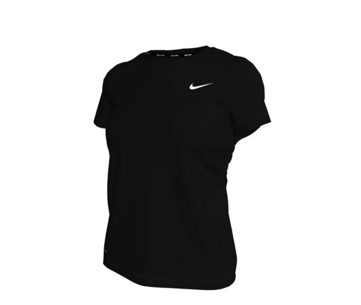 Nike Swim Shirt women’s Black Dri-Fit ShortSleeve UPF 40+ Pullover Worn Onc Sz-M