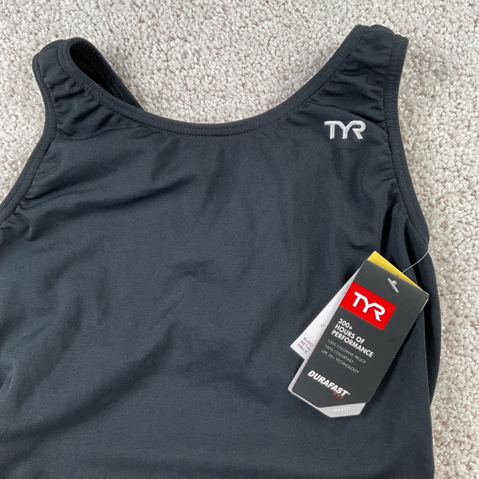 TYR Durafast One Maxfit Swimsuit Womens Size 32 Black One Piece Training MDUR7A