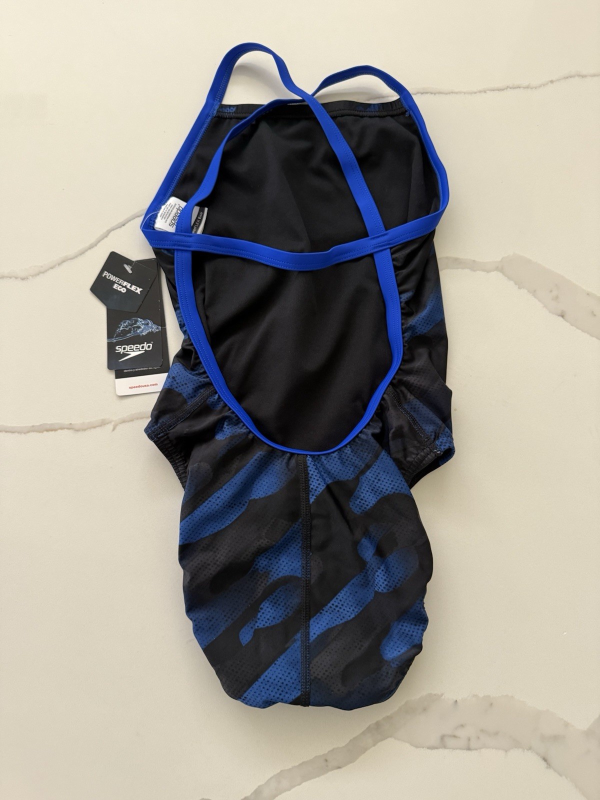 Speedo Women’s Natural Wonder Crossback Swimsuit Blue & Black Size 2/28