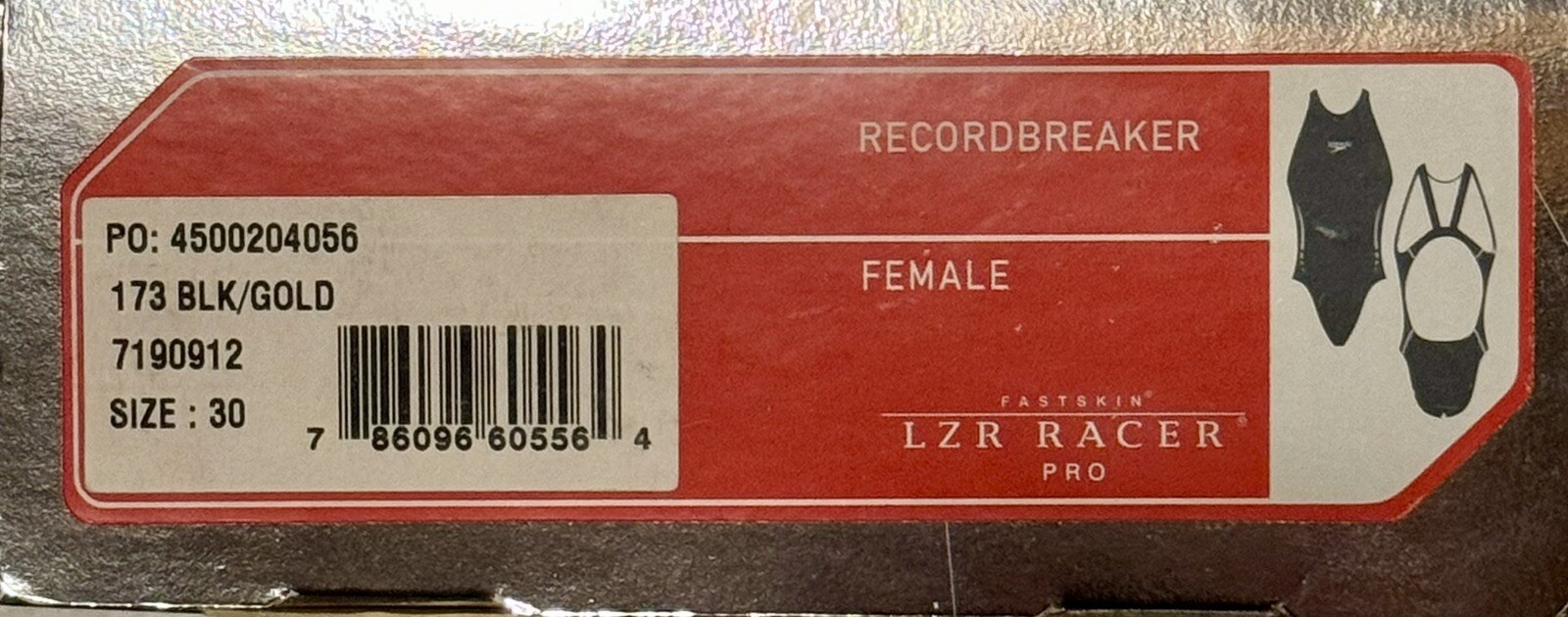 Speedo Fastskin LZR Pro Recordbreaker Female Size 30 – Black (No Comfort Straps)