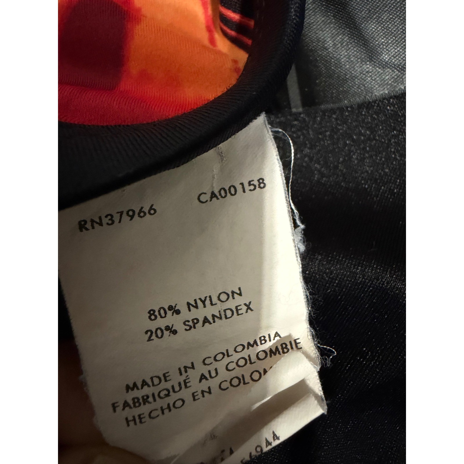 Womens Red Orange Swirl One Piece Swimsuit Size 38/12 Racerback Training Y2K