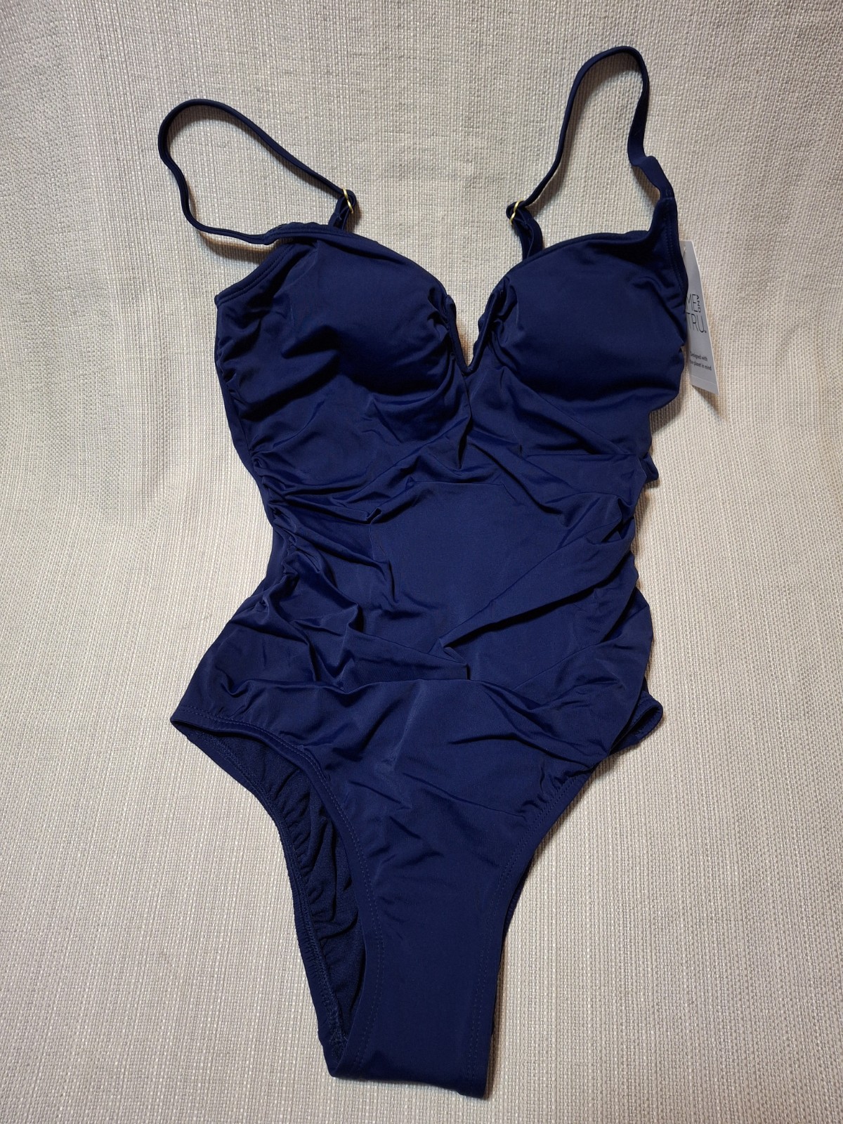Women’s Time and Tru Swimsuit Navy Blue Size Medium 8-10 New with Tags Swimwear