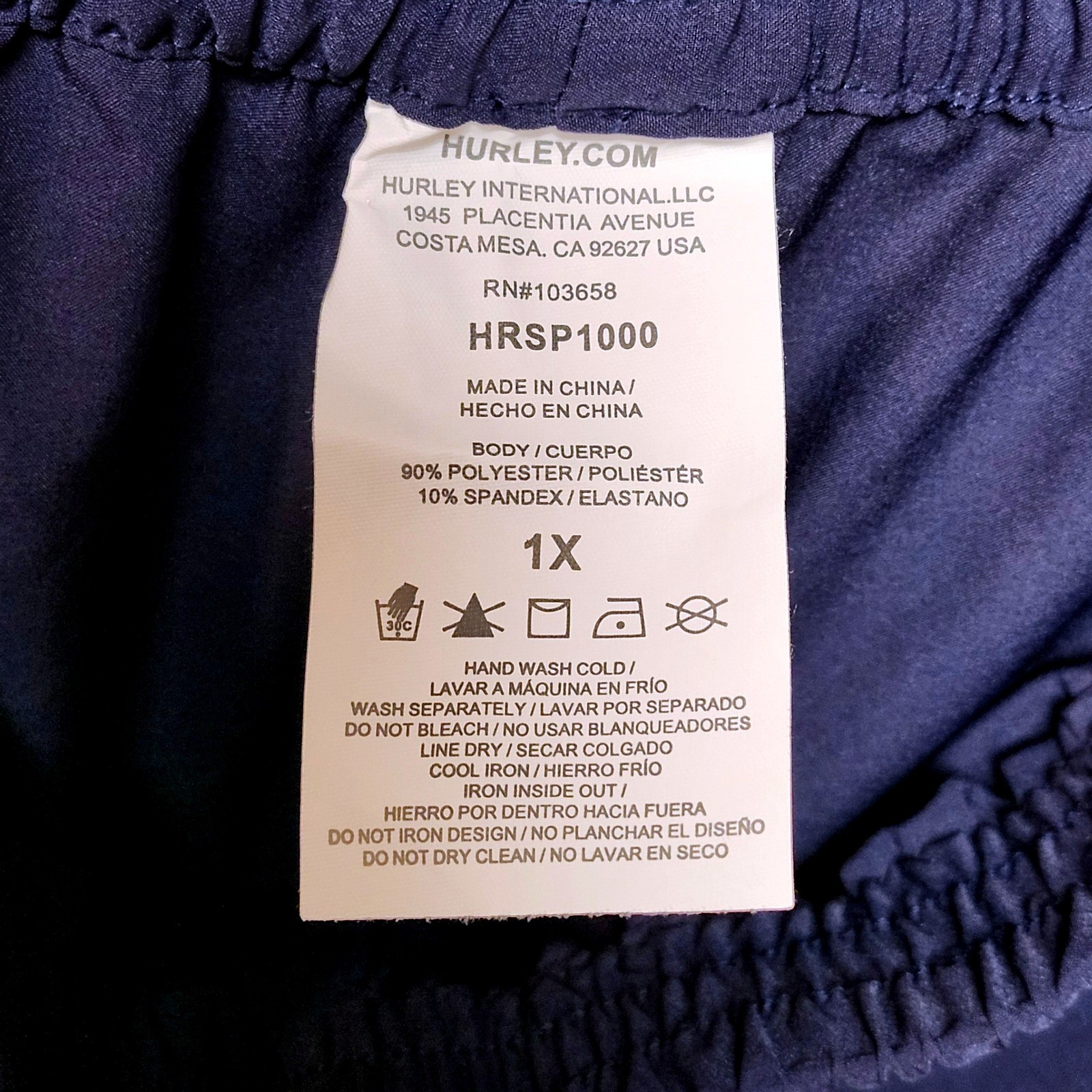 LOT OF 2 HURLEY UNLINED SWIM SHORTS PLUS SIZE 1X BLUE & BLACK