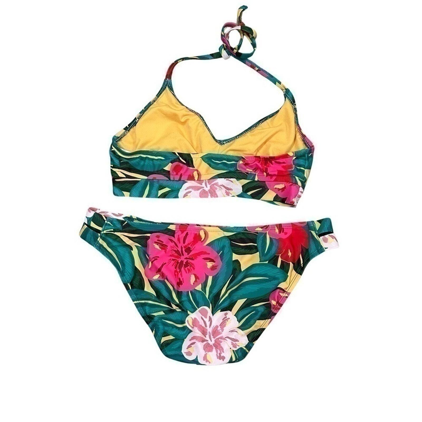 Kona Sol Tropical Floral Bathing Suit Set Size Large