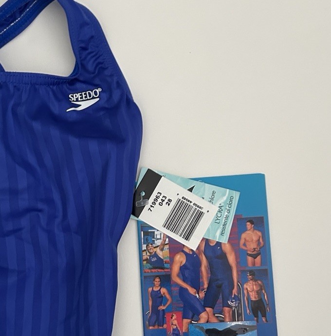Speedo Aquablade Kneeskin GR D 30 USA 28 Vintage Blue Competitive Swimming