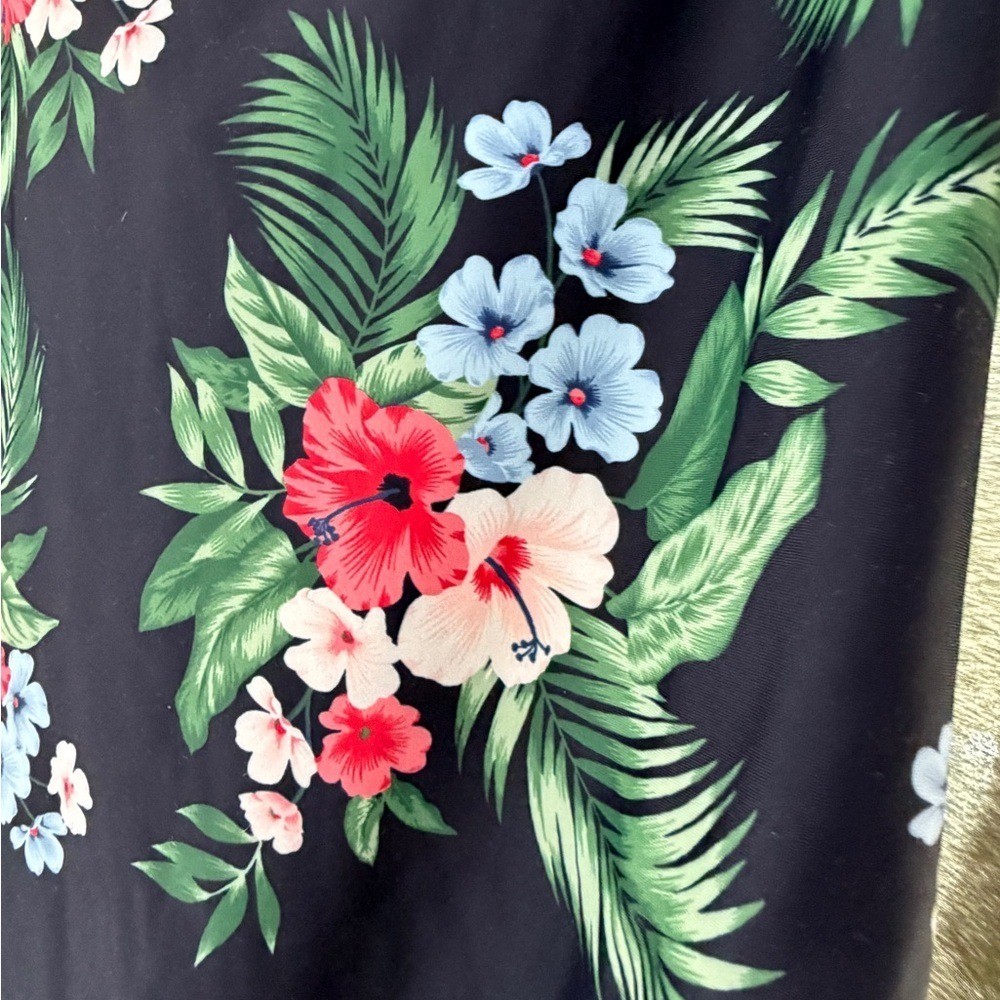 Old Navy Hawaiian Floral Swimsuit 1 Piece Tie Back Size XL Spring Vacation