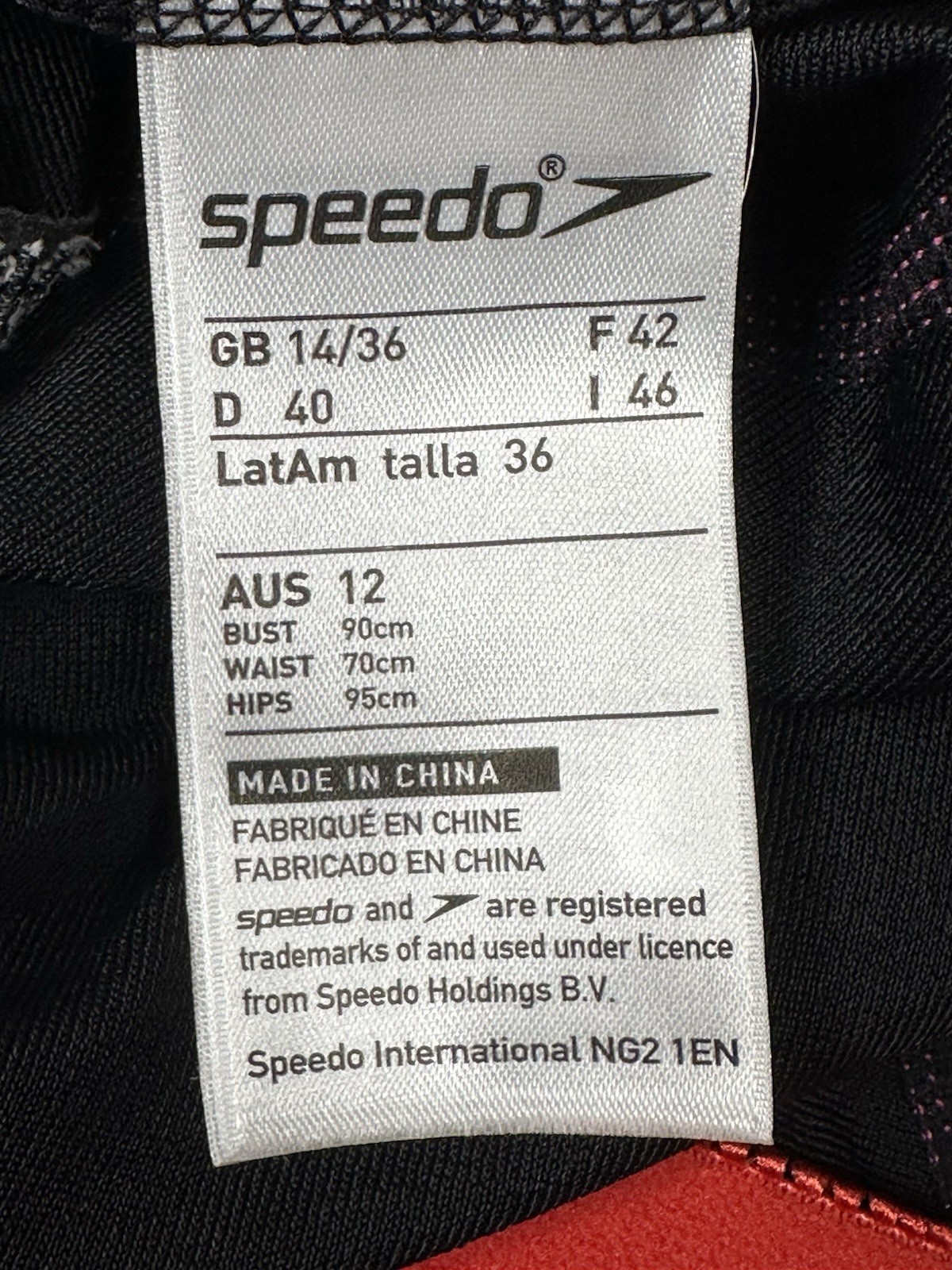 Speedo Women’s Fit Laneback Swimsuit Mesh Lined In Black & Pink Size Au 12