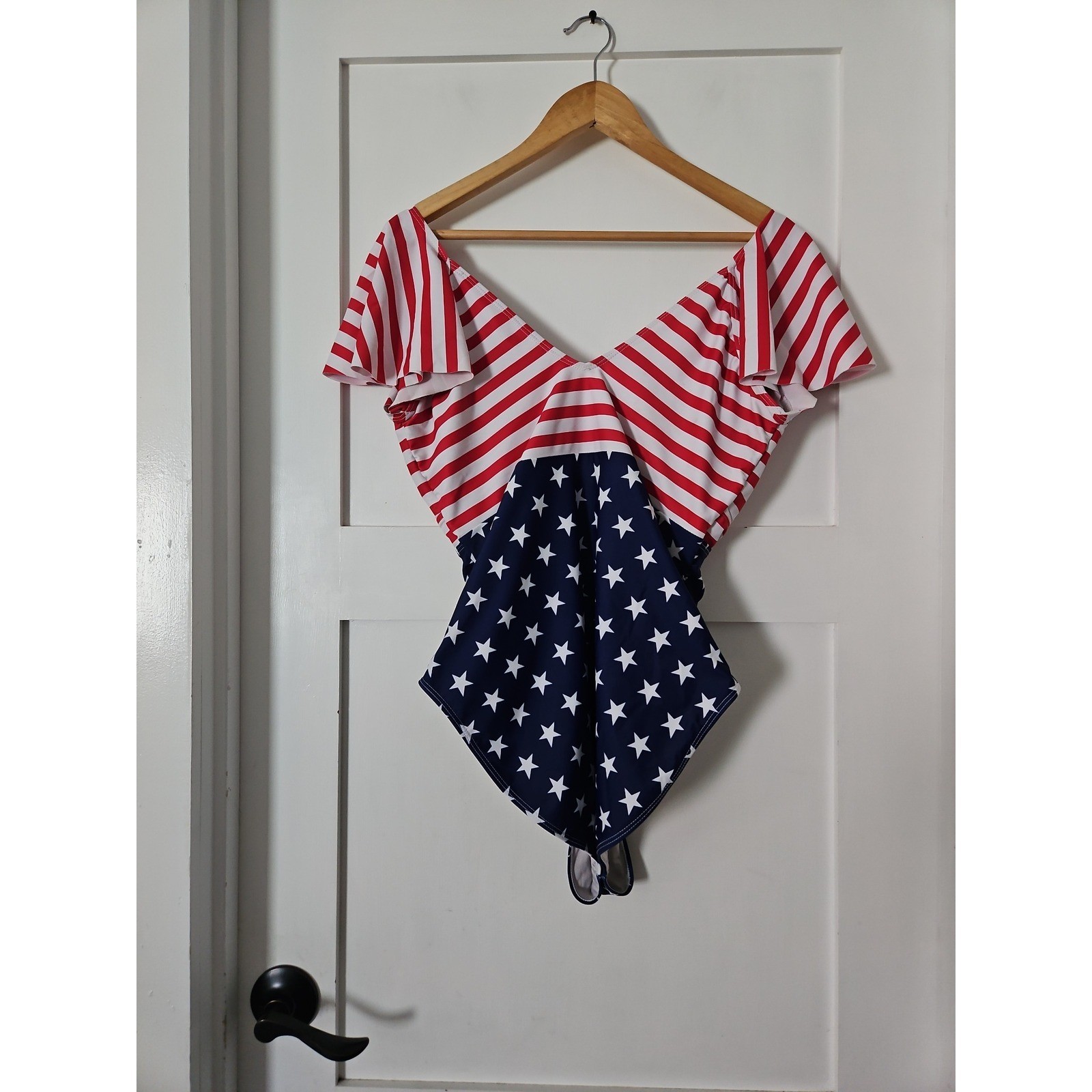 American Flag Patriotic One-Piece Swimsuit XXL