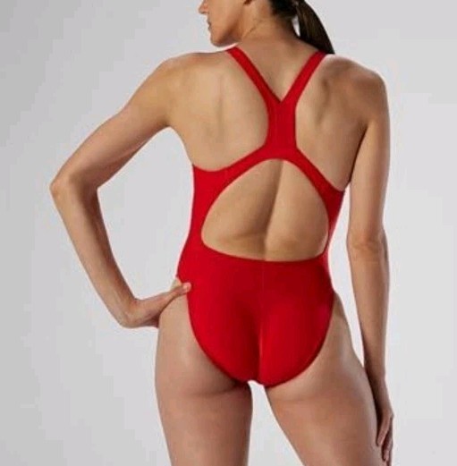 Speedo Womens Eco Solid Super Pro | Size 12/38 | One Piece Swimsuit Team Red NWT