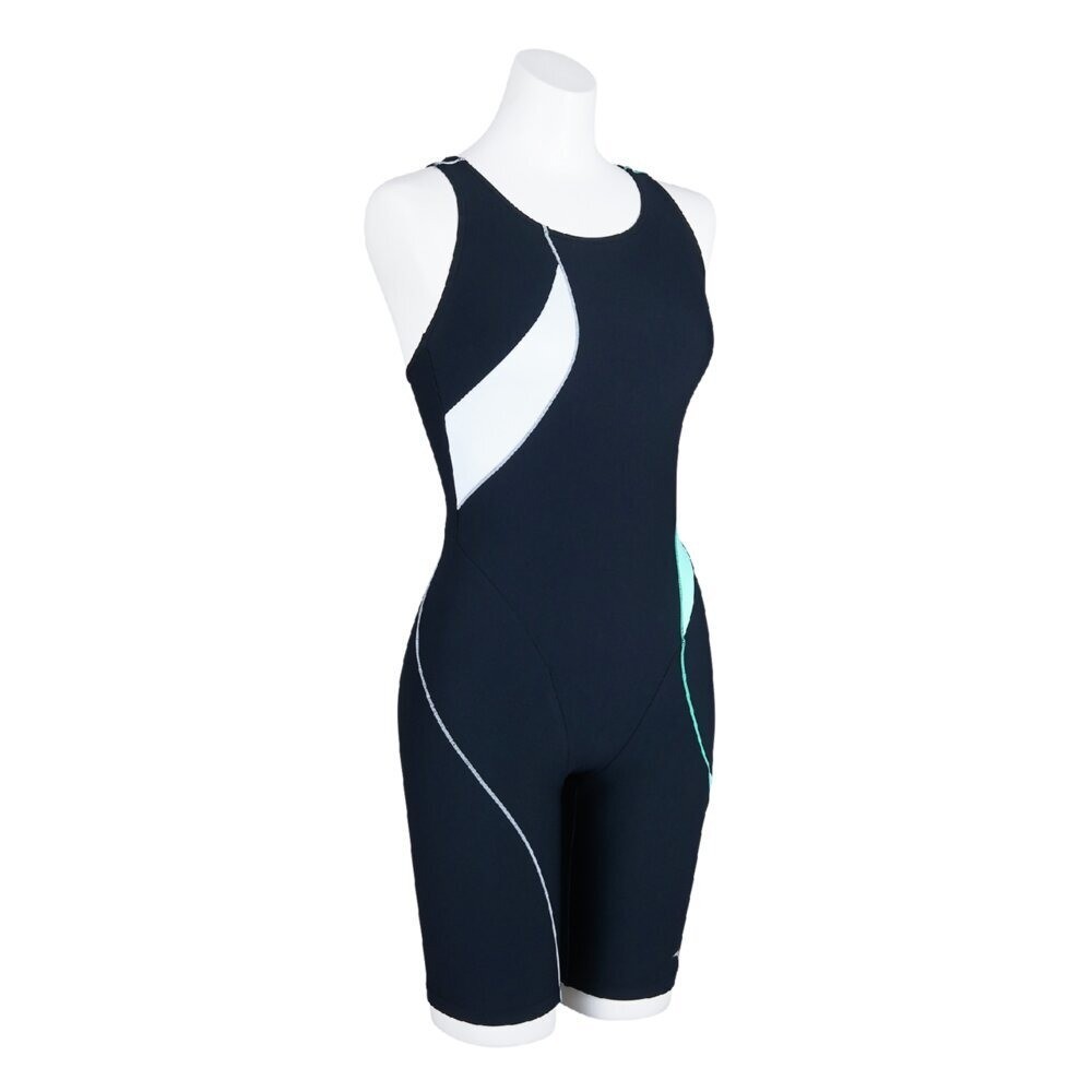 Mizuno Women’s Swim Fitness All-in-One Swimsuit Stroke ONE Black/L.Gray/Neo Mint