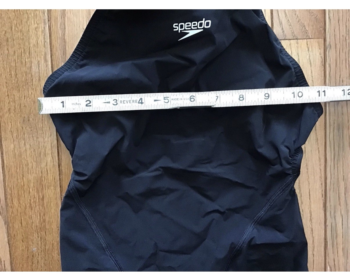 New Speedo Size 24 LZR Racer Pro 2.0 Open Back Kneeskin Swimsuit Black (C27-18)