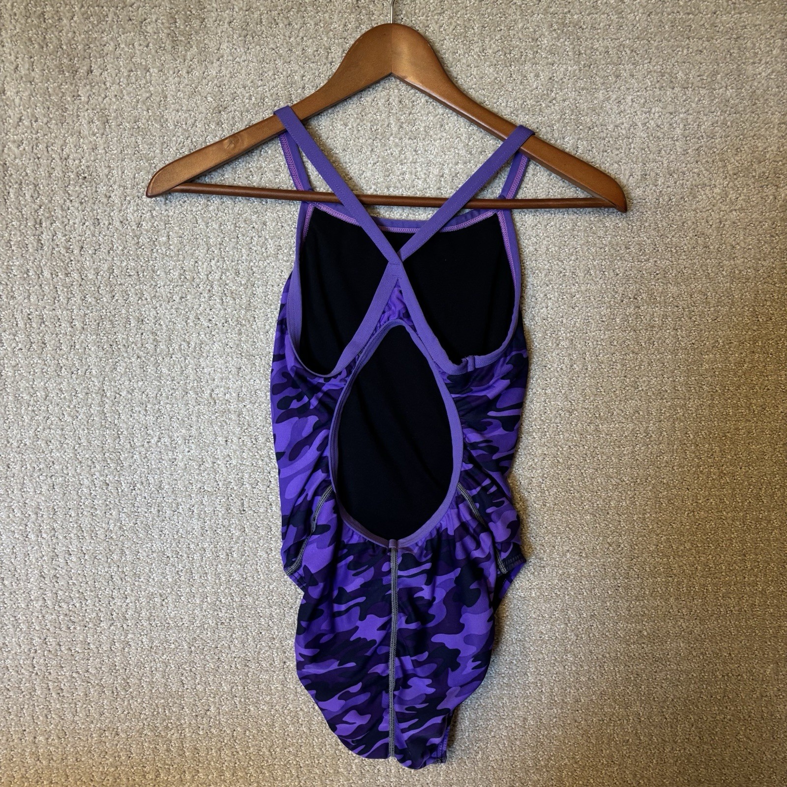 TYR Durafast Elite Fizzy Diamondfit Purple Size 30 Racing Swimsuit Dura Fast