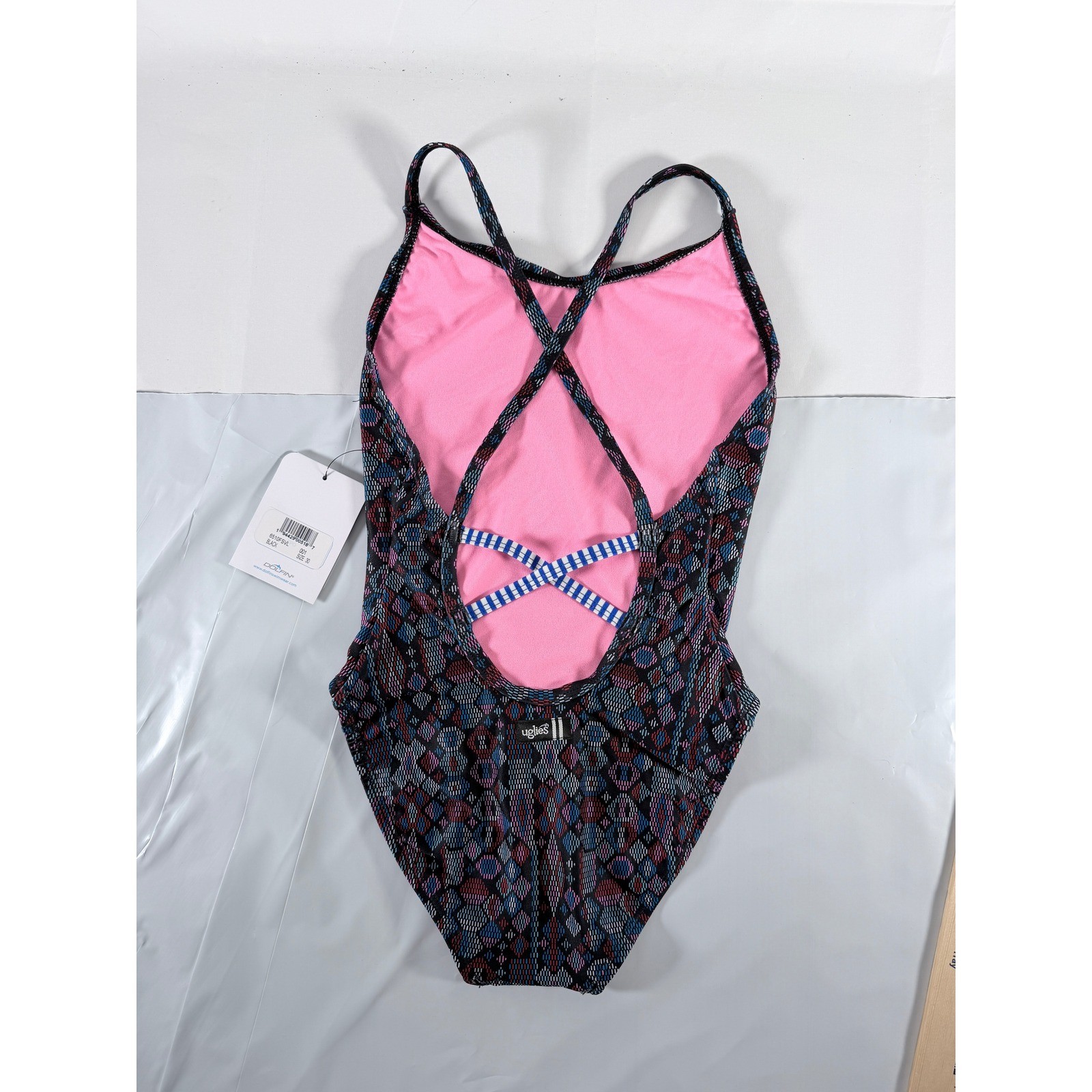 Dolfin Uglies Women’s Size 30 XS One Piece Swimsuit Geometric Diamond NWT