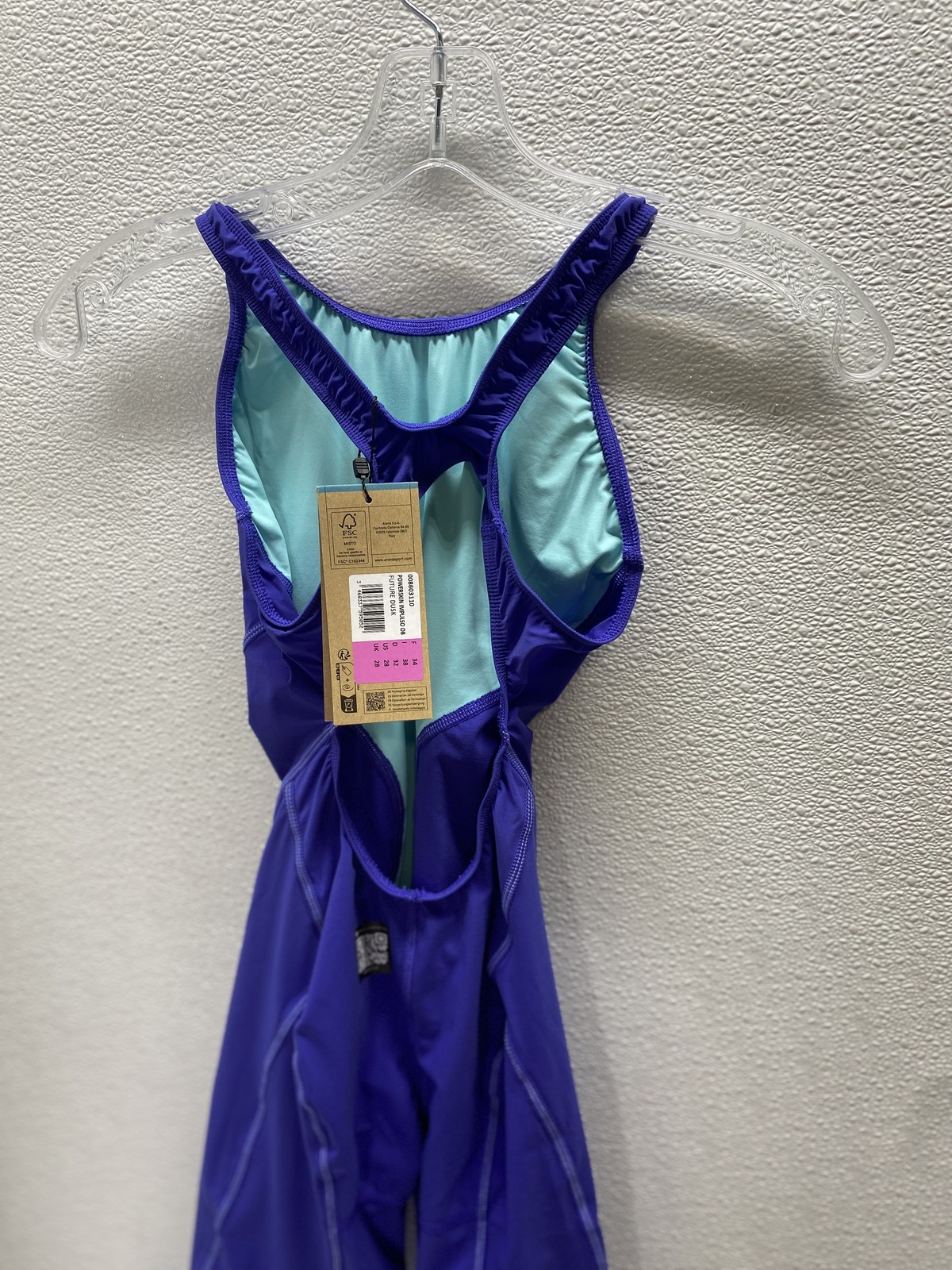 ARENA Powerskin Impulso Open Back Women’s Racing Swimsuit, Future Dusk, Size 28