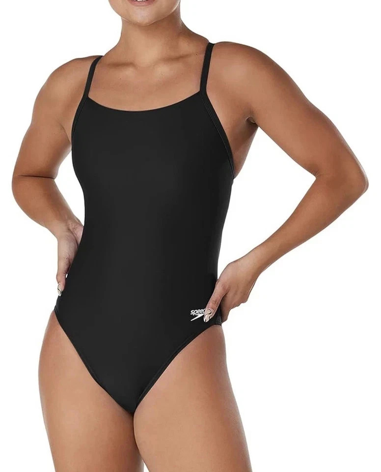 NWT-Speedo Competitive One Piece swimsuit Black Swimsuit Size 26.