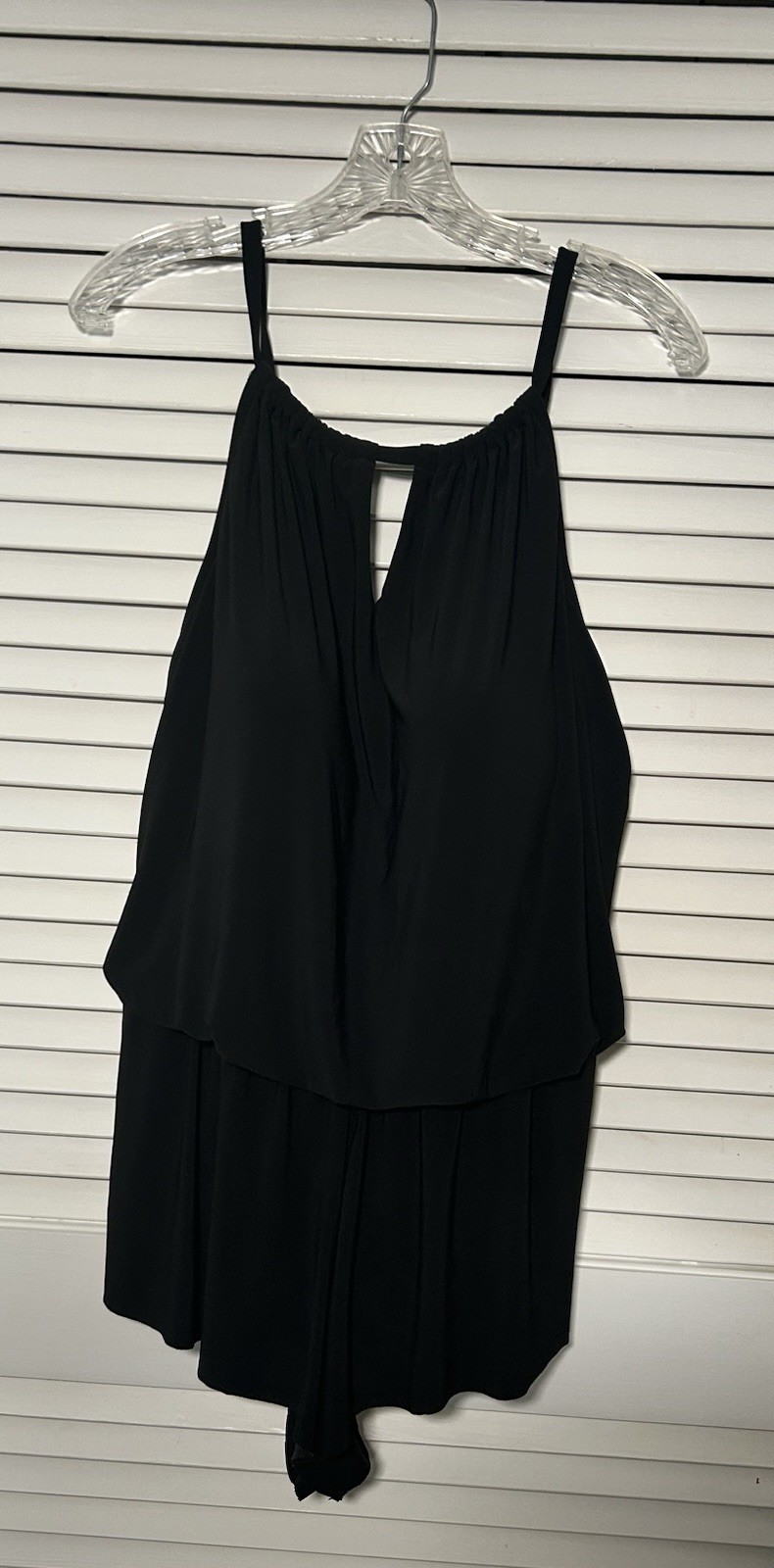 Aqua Green Women’s Black Swim Romper Size 16 Pockets Swimming Summer
