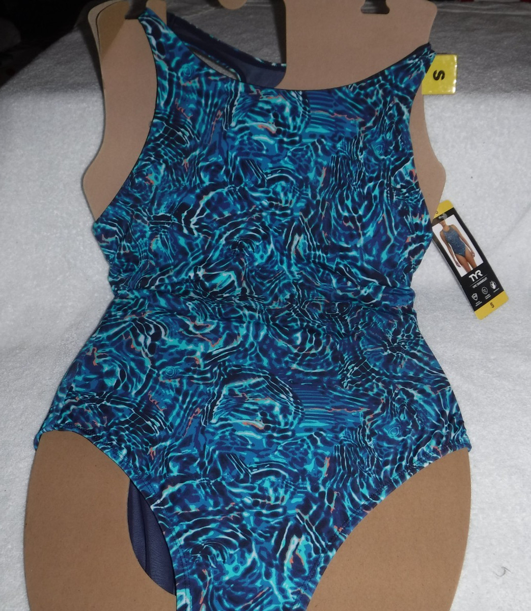 NEW with Tags TYR Electro Cutout Fit Blue & Pink Swimsuit Small