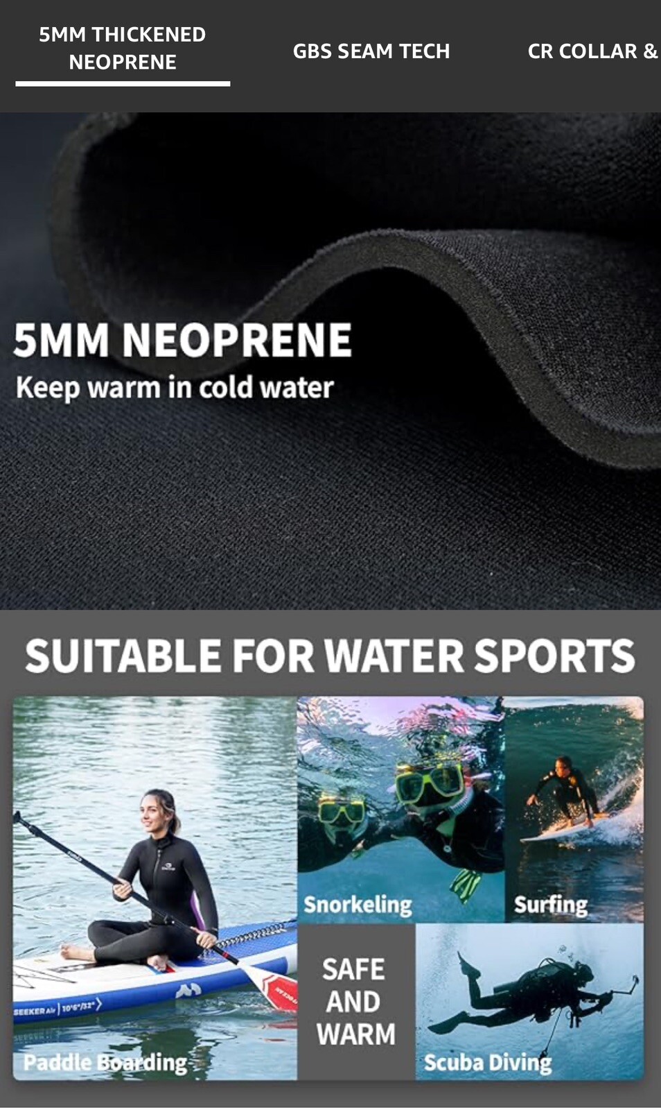 New! 5mm Wetsuit for Women – Long Sleeve Full Diving Thermal Neoprene Xl