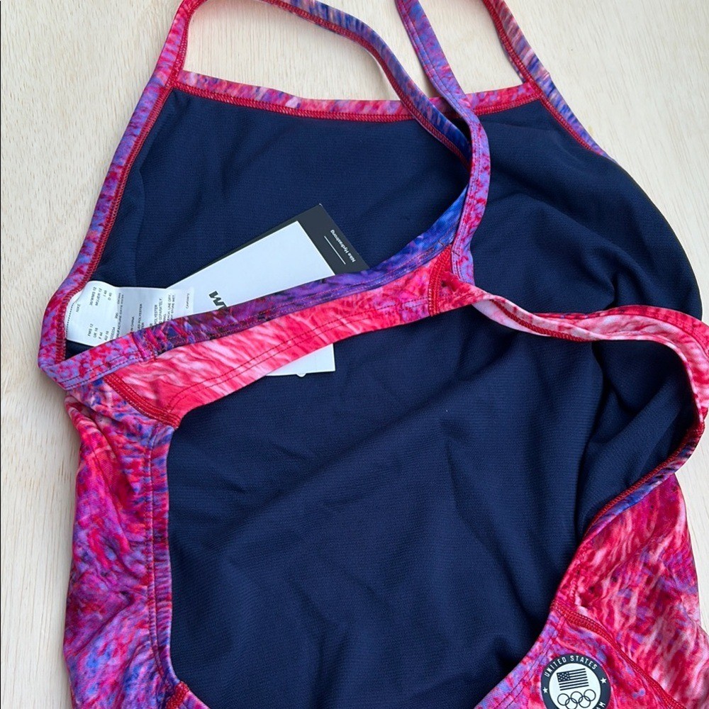 Nike HydraStrong USA Olympic Team Swimsuit Pink Purple Tie Dye NESSE034 Mens 38