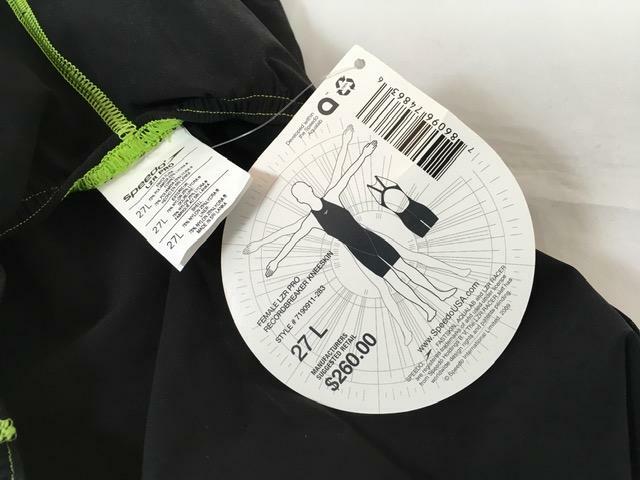 NWT Speedo Fastskin LZR Pro Recordbreaker Female Size 27L in Black/Green