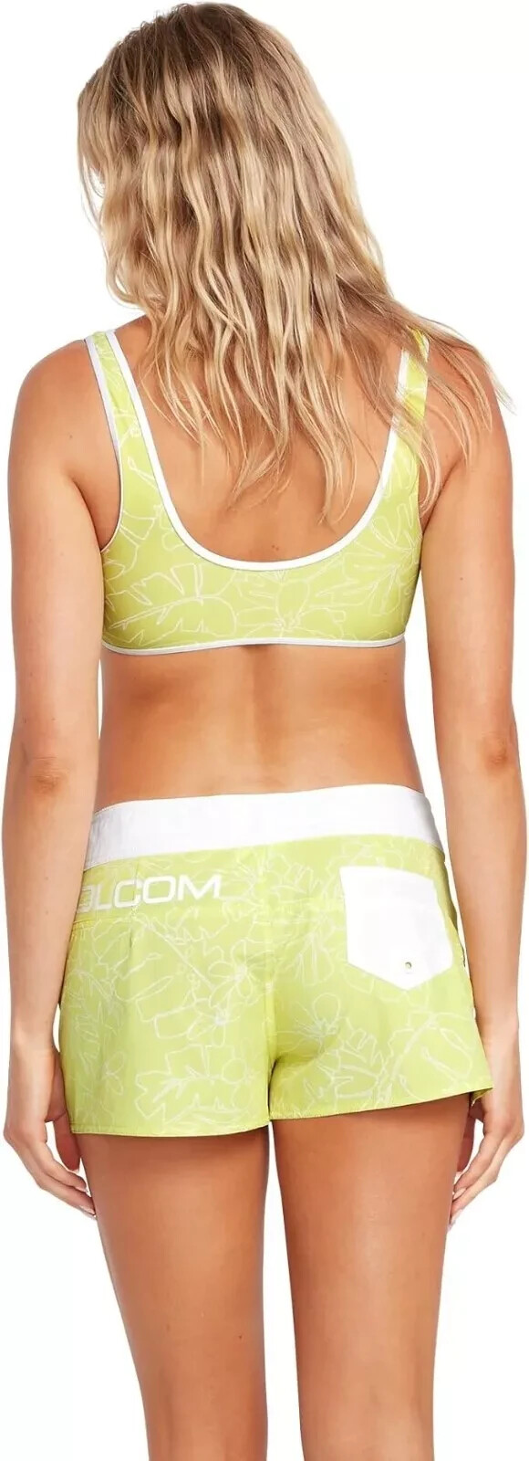 Volcom Tropicoco Reversible Crop Top Bikini Swimming Top Green S