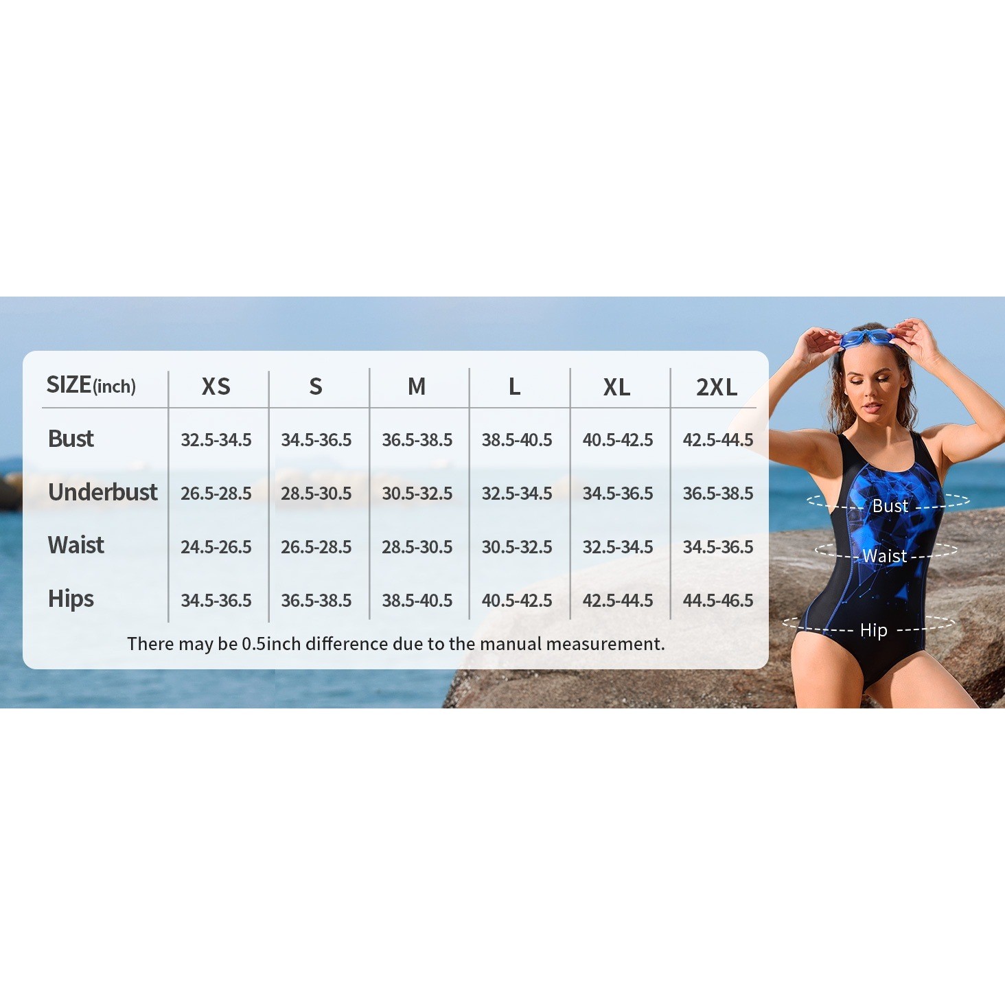 MSRP $37 beautyin Women’s XL One Piece Athletic Racerback Swimsuit Modest Sport