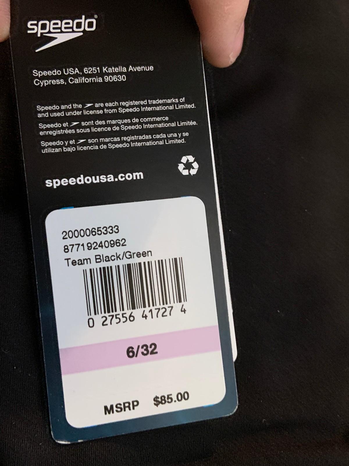 Speedo Female F Competetive Suit – Spark Splice CRO – Black Green 6/32
