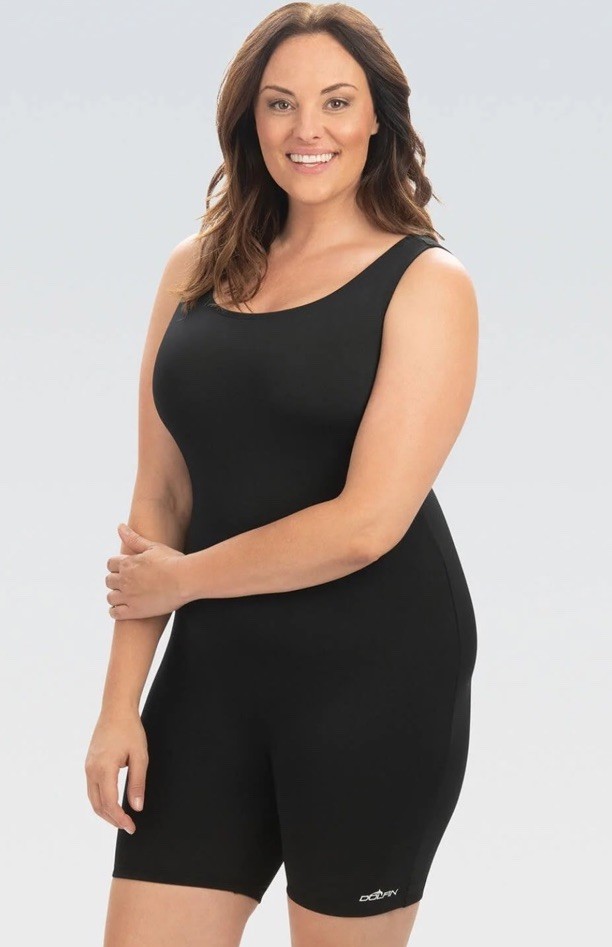 Ocean Aqua Shape Swimwear Size 16 Black One Piece Chlorine Resistant