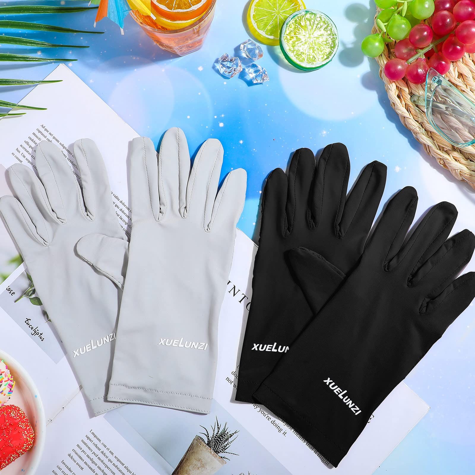 Loopeer 2 Packs Women Sun Protection Driving UV Gloves Full Finger Touchscreen N