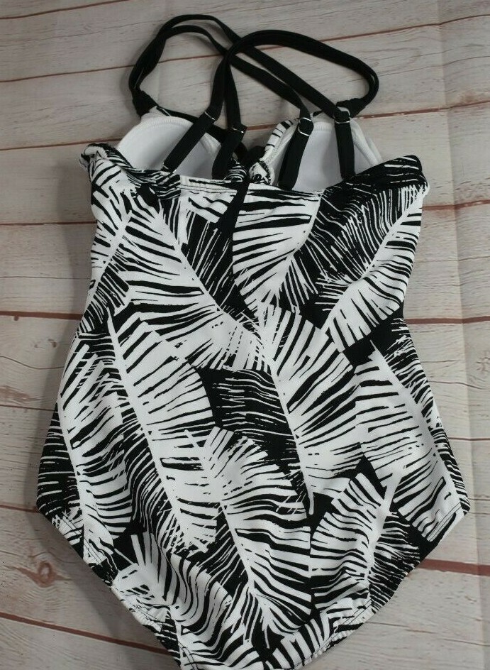 Coastal Blue Women’s Control One Piece Swimsuit Polished Palm Size Small NWOT