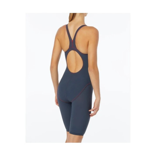 NWT TYR Thresher Open Back – Grey/Red Size 24 – FINA U12 Compliant