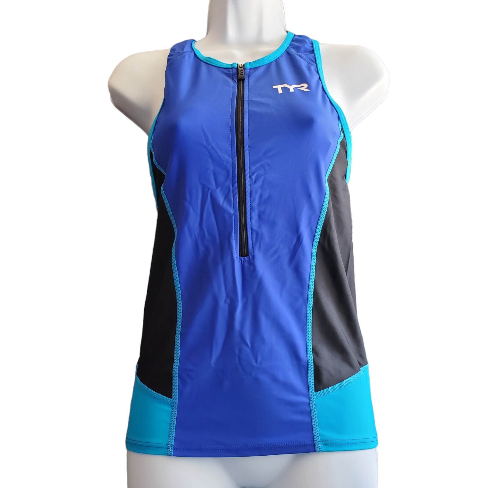 XS TYR Compression Webbing Triathlete Tank Rear Pockets Swim Mens XS MSRP $60
