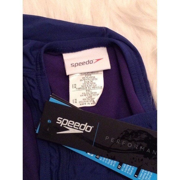 Speedo Performance Navy Blue One Piece Swimsuit Racerback Training Swimwear 6/32