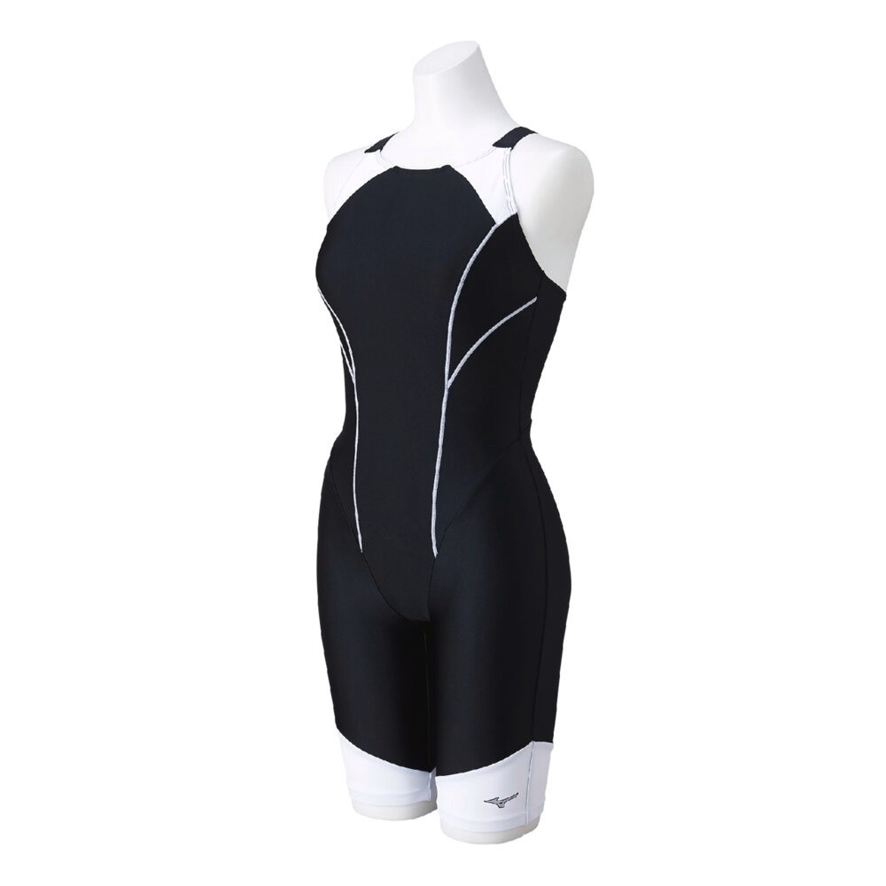 Mizuno Women’s Stroke ONE All-in-One Swim Fitness Suit N2JGB30290 Black/White